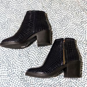 Topshop  croc boot dark blue/black